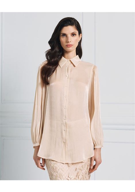 Camicia effetto metallizzato con maniche a sbuffo ACCESS fashion | 53-7069-118VANIGLIA